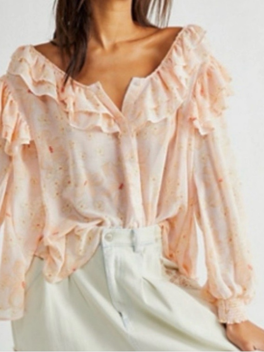 NWT Free People Cherry Bright
Blouse Size XS